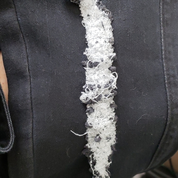 Black Skinny Fit Cross-Back Distressed Overalls Size 4/6 W28 - Picture 11 of 11